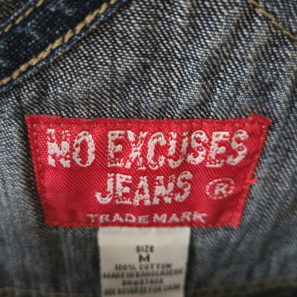 💙VTG 90s No Excuses Denim Shortalls - Picture 6 of 8